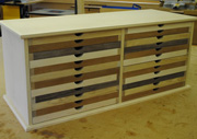 Desktop Cabinet made from four different hardwoods